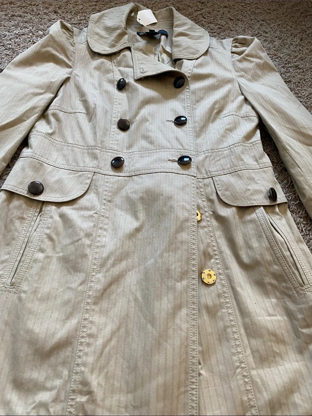 Marc By Marc Jacobs Light Beige Double-Breasted Trench Coat XS